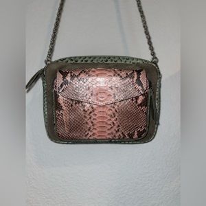 CLARIS VIROT Charly Python Shoulder Crossbody Bag